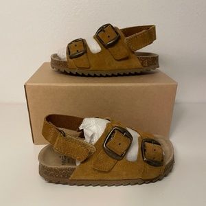Mango Buckle Leather Suede Sandals